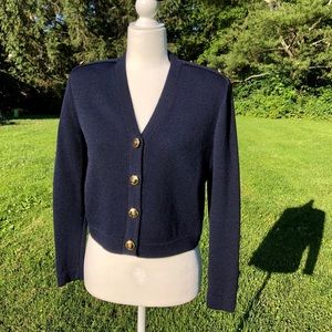 St. John sweater with gold buttons, vintage